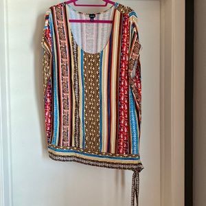 Rafaella XL tribal print side tye tee